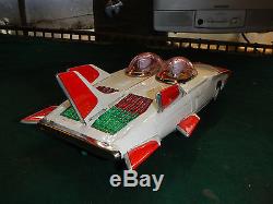 Cragstan space patrol car VERY RARE 1960s Japan Tin Mystery Action TOY Vintage