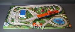 DDR German Hi-Way HWN-Wimmer Motorway Excursion Wind Up Car Tin Toy Track withBox