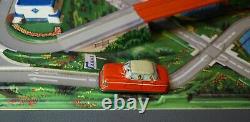 DDR German Hi-Way HWN-Wimmer Motorway Excursion Wind Up Car Tin Toy Track withBox