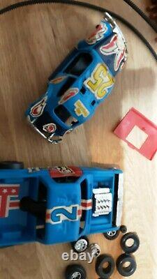 Denys Fishers Stock Car Smash Up Set with two cars Boxed not complete