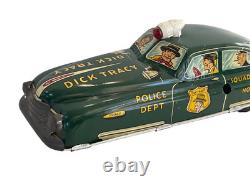 Dick Tracy Squad Car No 1 Tin Litho Wind-Up 11 Long 1940's Vintage Marx