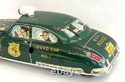 Dick Tracy Squad Car No 1 Tin Litho Wind-Up 11 Long 1940's Vintage Marx