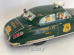 Dick Tracy Squad Car No 1 Tin Litho Wind-Up 11 Long 1940's Vintage Marx