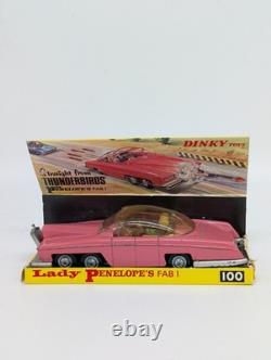 Dinky Toys 100 Lady Penelope's FAB 1 Original Vintage 1960's With Display Stand Dinky Toys 100 Lady Penelope's FAB 1 Original Vintage 1960's With Display Stand