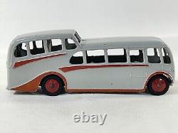 Dinky Toys Observation Coach Bus #280 Gray Red Hubs Excellent Vintage