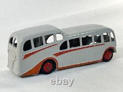 Dinky Toys Observation Coach Bus #280 Gray Red Hubs Excellent Vintage