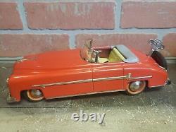 Distler Convertible Red Tin Wind Up Clockwork Toy Car Germany