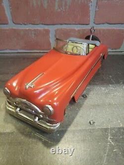 Distler Convertible Red Tin Wind Up Clockwork Toy Car Germany