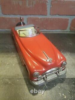 Distler Convertible Red Tin Wind Up Clockwork Toy Car Germany