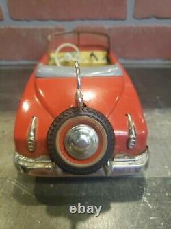 Distler Convertible Red Tin Wind Up Clockwork Toy Car Germany