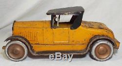 EARLY Antique LARGE 1920s ROADSTER COUPE Tin FRICTION TOY CAR Dayton WORKS