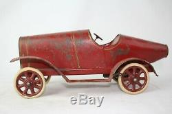 Early 1900's Pinard Windup Tin Race Car, Original