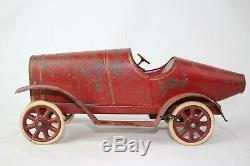 Early 1900's Pinard Windup Tin Race Car, Original