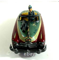 Early Fifites G-men Tin Litho Friction Police Car Convertible Japan Gmen