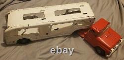 Early Vintage Buddy L Toys Ford Cab Car Boat Carrier Hauler Truck Rare Red Wt