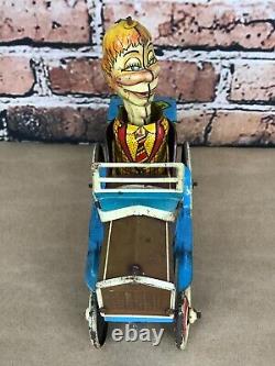 Edgard Bergen's Mortimer Snerd 1939 Marx Tin Litho Wind-Up Crazy Car, AS-IS