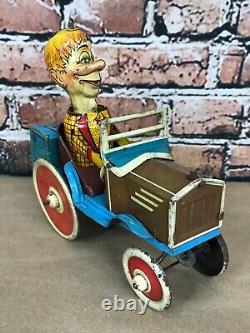 Edgard Bergen's Mortimer Snerd 1939 Marx Tin Litho Wind-Up Crazy Car, AS-IS
