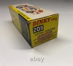 England Dinky Toys No. 205 Lotus Cortina Rally Car Vintage Diecast Meccano Ltd