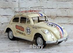 European Finery 18 Beige Stripe 1934 Bug Die Cast Model Decorative Deal