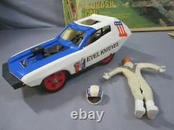 Evel Knievel STUNT & CRASH CAR Set with Box Vintage 1974 Ideal