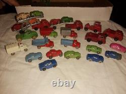 Exc! 27 Pc Barclay Antique Toy Diecast Slush Mold Car Truck 30's 50's Lead Vtg