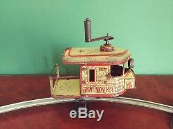 Exceedingly Rare 1912 Ely Cycle Co Tin Crank Wind-up Gyro Monorail Car Gyroscope