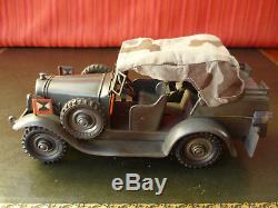 Extremely Rare 1930's Hausser Tin Wind-up Military Kubelwagen Staff Car Lineol