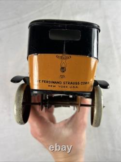 FERDINAND STRAUSS TOYS TIN WIND-UP YELL-O-TAXI Antique TOY CAR
