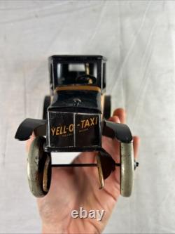 FERDINAND STRAUSS TOYS TIN WIND-UP YELL-O-TAXI Antique TOY CAR