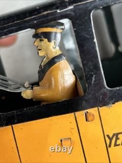 FERDINAND STRAUSS TOYS TIN WIND-UP YELL-O-TAXI Antique TOY CAR