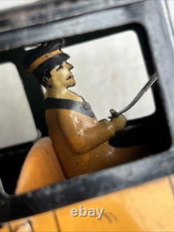 FERDINAND STRAUSS TOYS TIN WIND-UP YELL-O-TAXI Antique TOY CAR