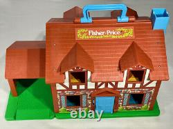 FISHER PRICE Vintage PLAY FAMILY TUDOR DOLL HOUSE 1969/1980 CAR FIGURES DOG TOY