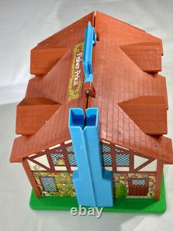 FISHER PRICE Vintage PLAY FAMILY TUDOR DOLL HOUSE 1969/1980 CAR FIGURES DOG TOY