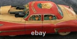 (FREE SHIP) Vintage Marusan friction japan tin toy dick Tracy style police car