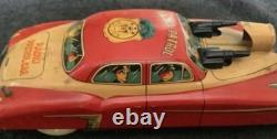 (FREE SHIP) Vintage Marusan friction japan tin toy dick Tracy style police car