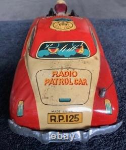 (FREE SHIP) Vintage Marusan friction japan tin toy dick Tracy style police car