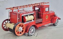 Fire Engine Dream Truck Vintage Antique 1931 Tin Metal Model 24 Pumper Car 6 NR