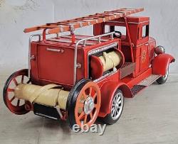 Fire Engine Dream Truck Vintage Antique 1931 Tin Metal Model 24 Pumper Car 6 NR