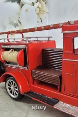 Fire Engine Dream Truck Vintage Antique 1931 Tin Metal Model 24 Pumper Car 6 NR