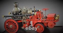 Fire Engine Truck Pumper Santa Christmas Antique Red Metal Car Pickup Promo GT