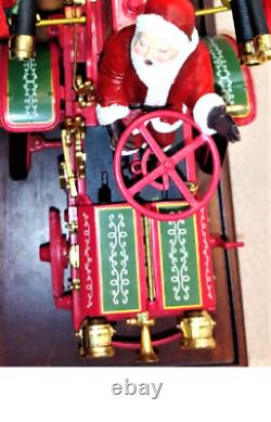 Fire Engine Truck Pumper Santa Christmas Antique Red Metal Car Pickup Promo GT