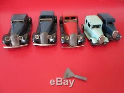 Five 1930-40's TIN WIND UP TRI ANG MINIC TOY CARS FOUND in an ESTATE NR