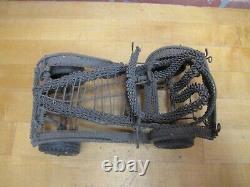 Folk Art Metal Wire Handmade Car Buggy Auto Sculpture Toy Steering 2 Seater