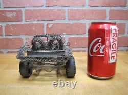 Folk Art Metal Wire Handmade Car Buggy Auto Sculpture Toy Steering 2 Seater