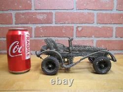 Folk Art Metal Wire Handmade Car Buggy Auto Sculpture Toy Steering 2 Seater