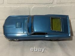 Ford Mustang Mach 1 Blue Tin Friction Car 11 Takatoku TT withbox Made in Japan