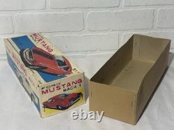 Ford Mustang Mach 1 Blue Tin Friction Car 11 Takatoku TT withbox Made in Japan