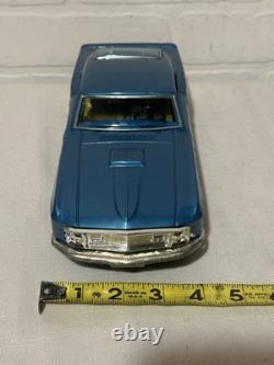 Ford Mustang Mach 1 Blue Tin Friction Car 11 Takatoku TT withbox Made in Japan