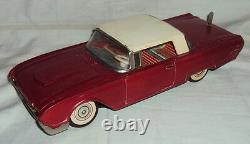 Ford Thinderbird Vintage Battery Operated Tinplate Car Made In Japan 1960