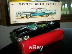 Friction toy cadillac 721 model auto series big car a real beauty in box 13 inch